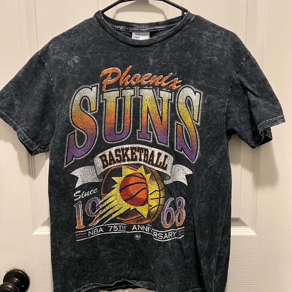 Phoenix Suns 75th Anniversary Graphic T-Shirt - Black Acid Wash